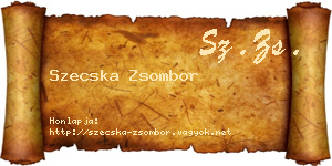 Szecska Zsombor névjegykártya